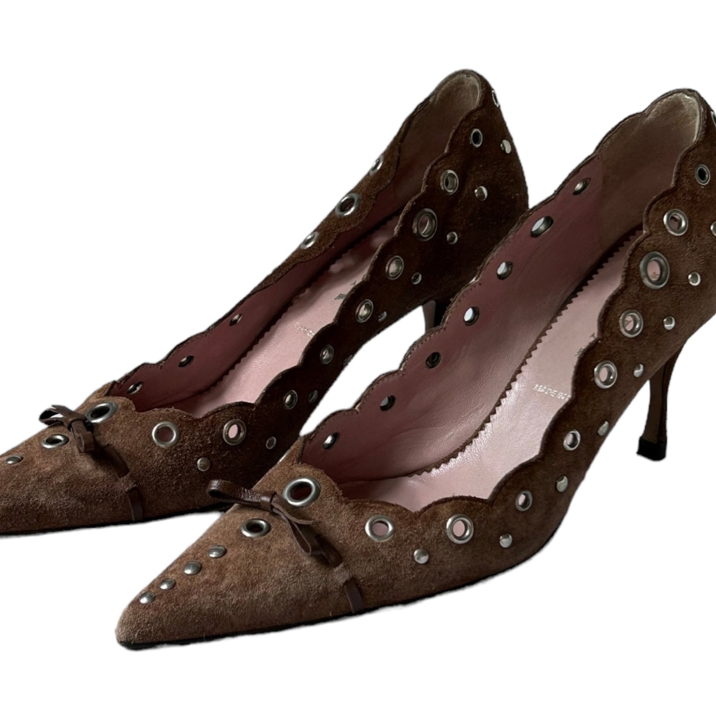 Vintage Prada brown suede pumps/36.5