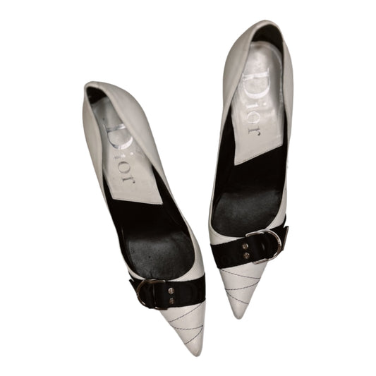 Vintage Dior by John Galliano white leather heels /36