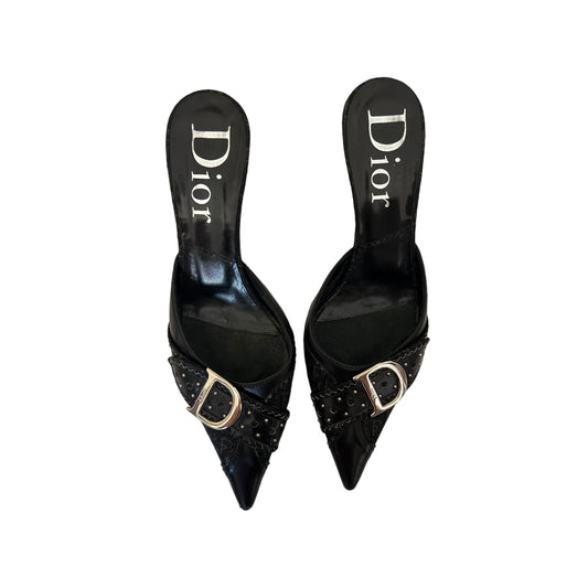 Vintage Dior Diorissimo pattern leather mules / 37