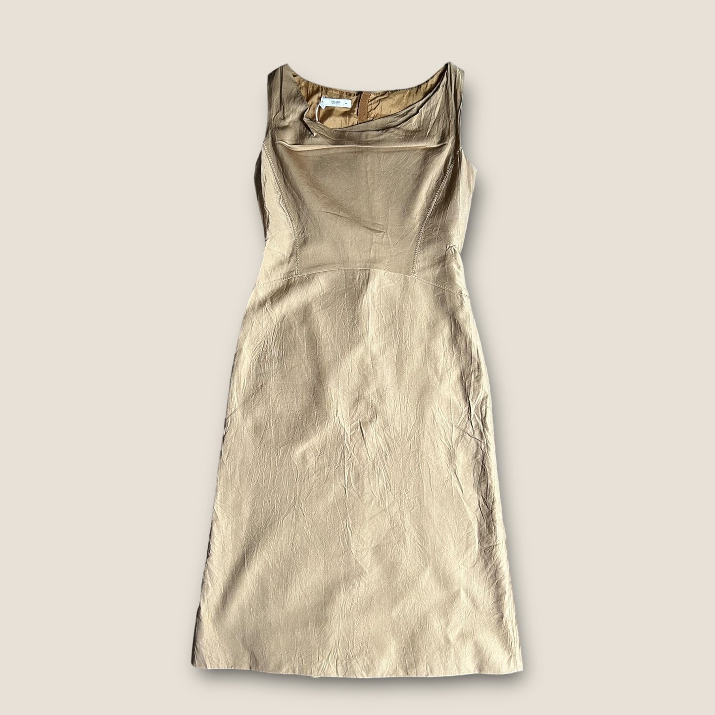 Vintage Prada golden brown silk dress / S