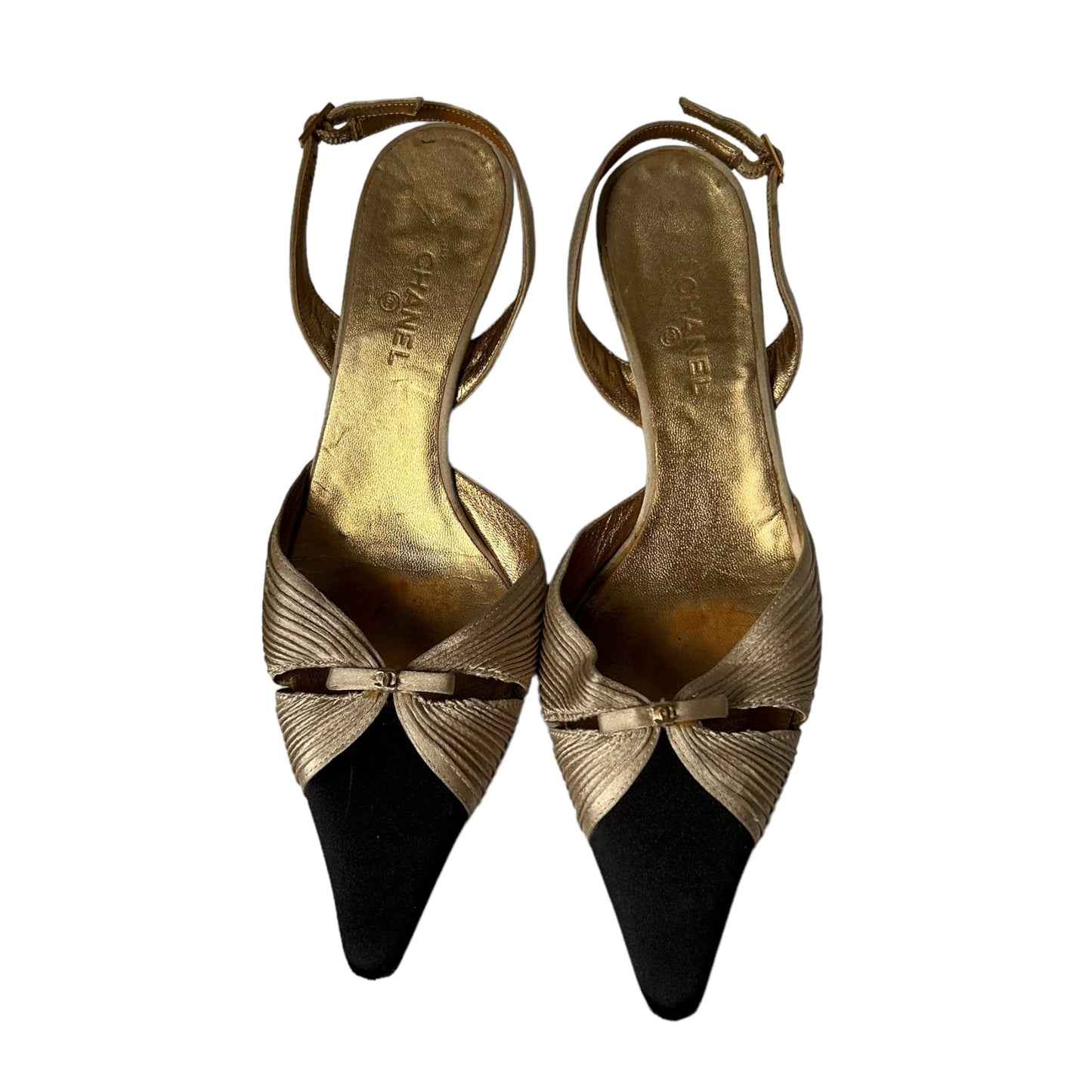 Vintage Chanel sling back heels/37.5