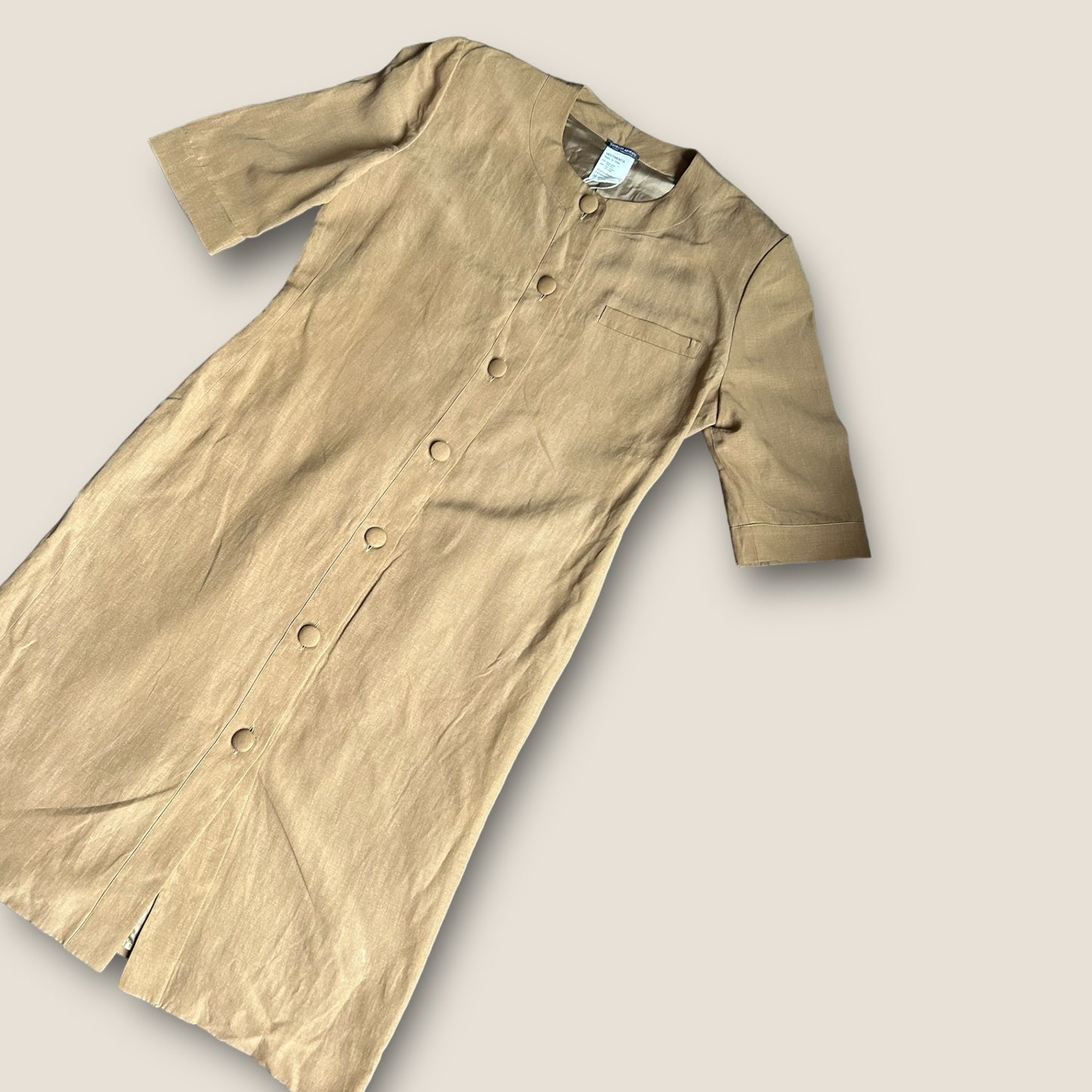 Vintage Armani brown silk midi dress / M