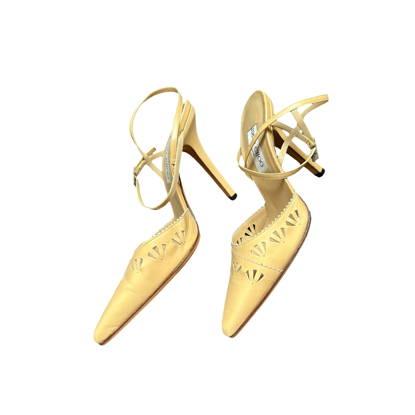 Vintage Jimmy Choo butter cream heels / 39