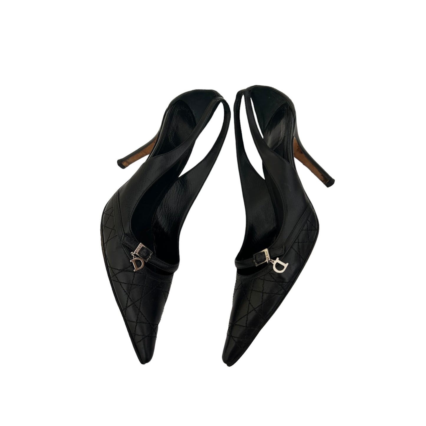 Vintage Dior pointy toe logo heels / 37.5