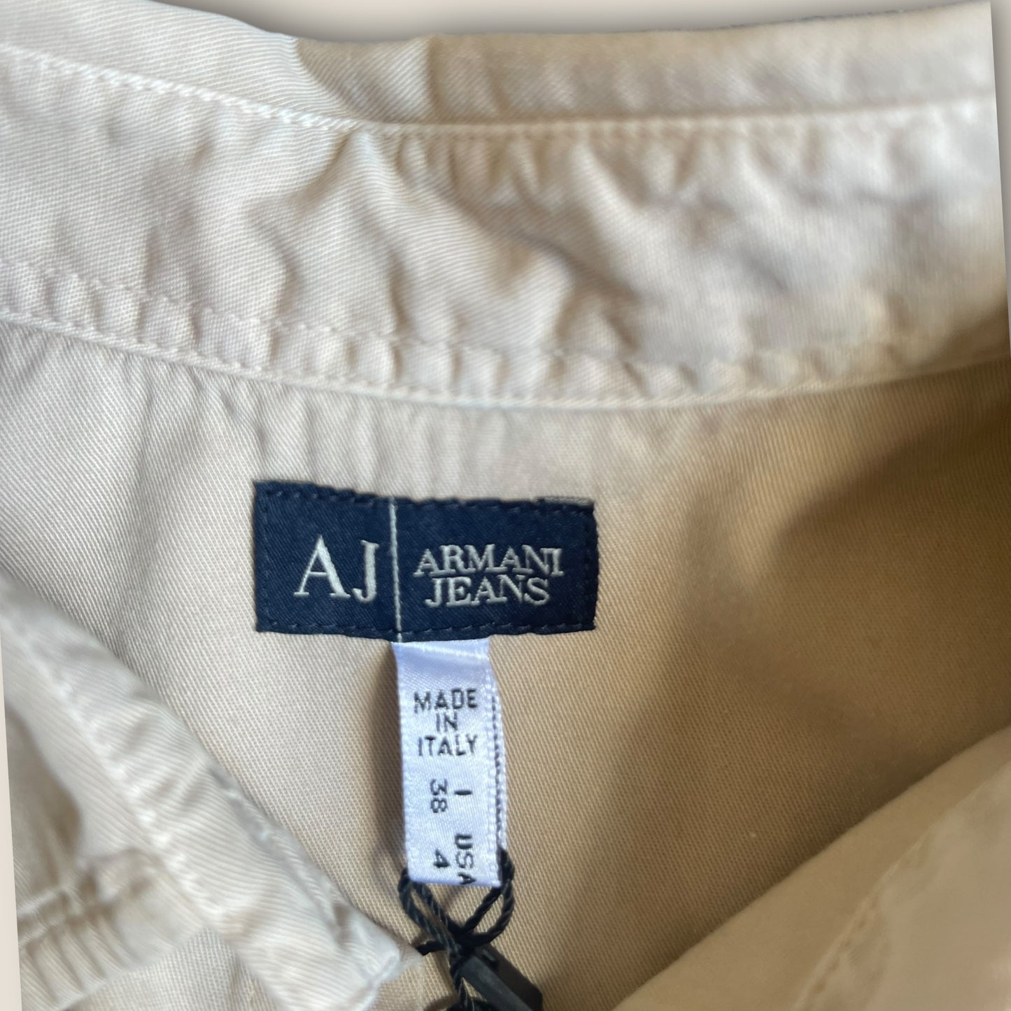 Vintage Armani denim cream vest / Xs