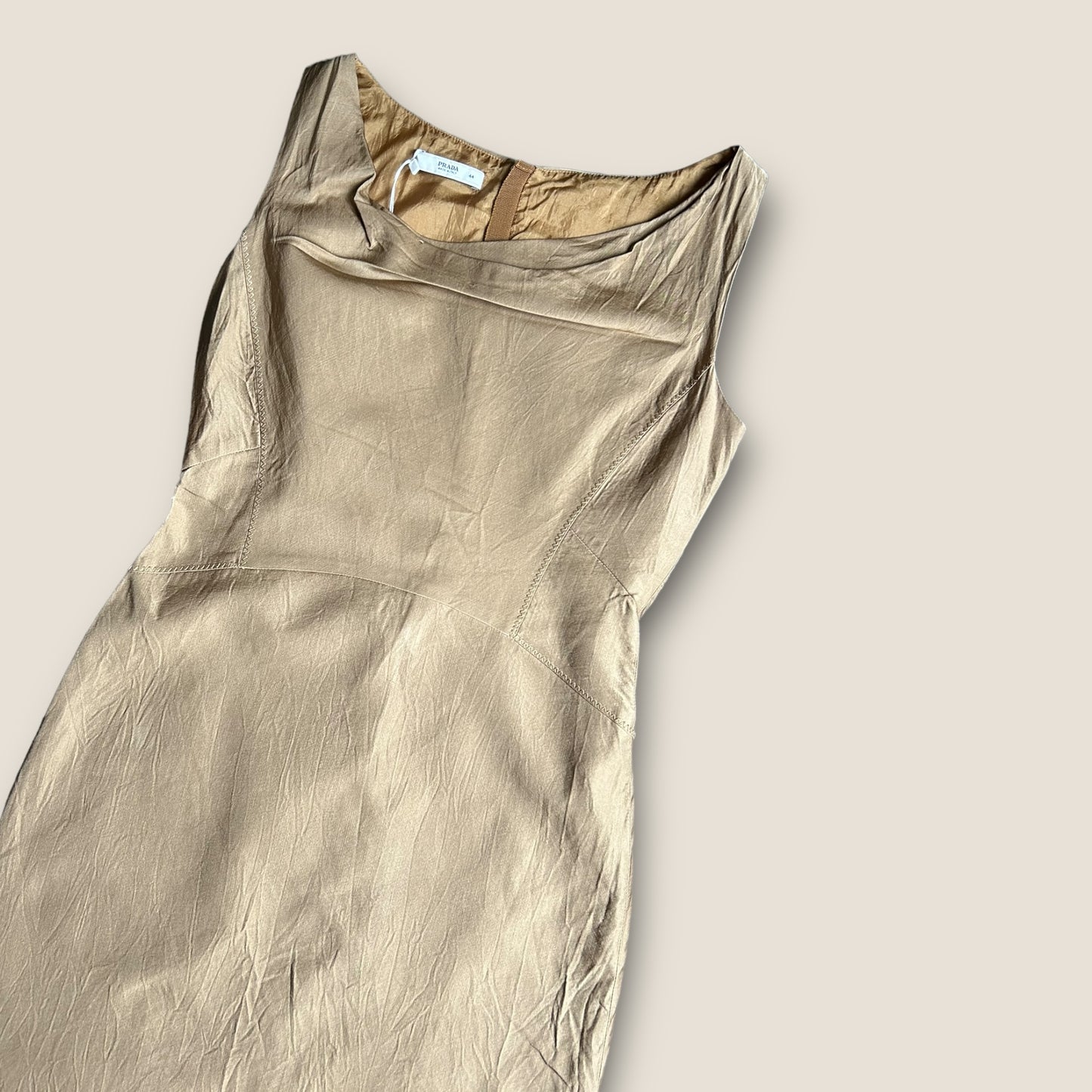 Vintage Prada golden brown silk dress / S