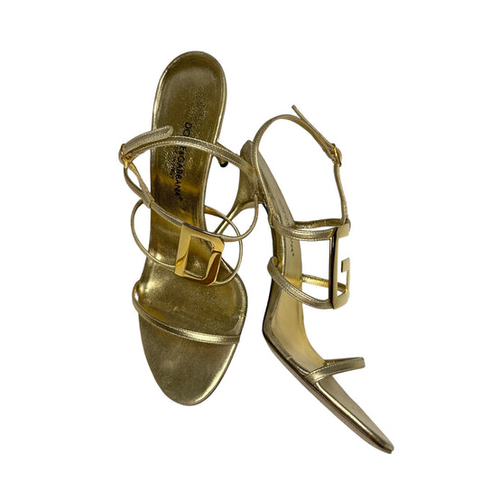 Vintage Dolce&Gabbana golden sandals heels /37.5