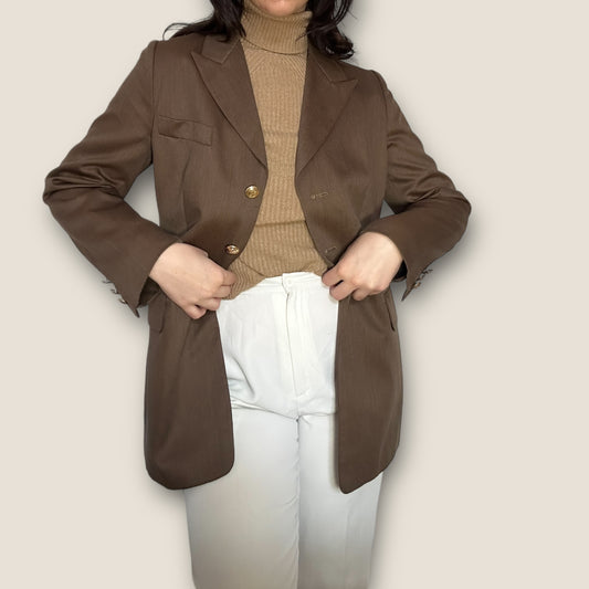 Vintage Escada brown wool blazer / M