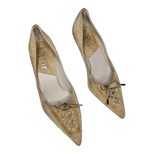 Vintage Dior beige suede pumps/37.5