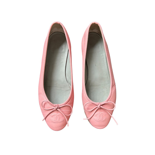 Vintage Chanel pink ballerina flats/ 37