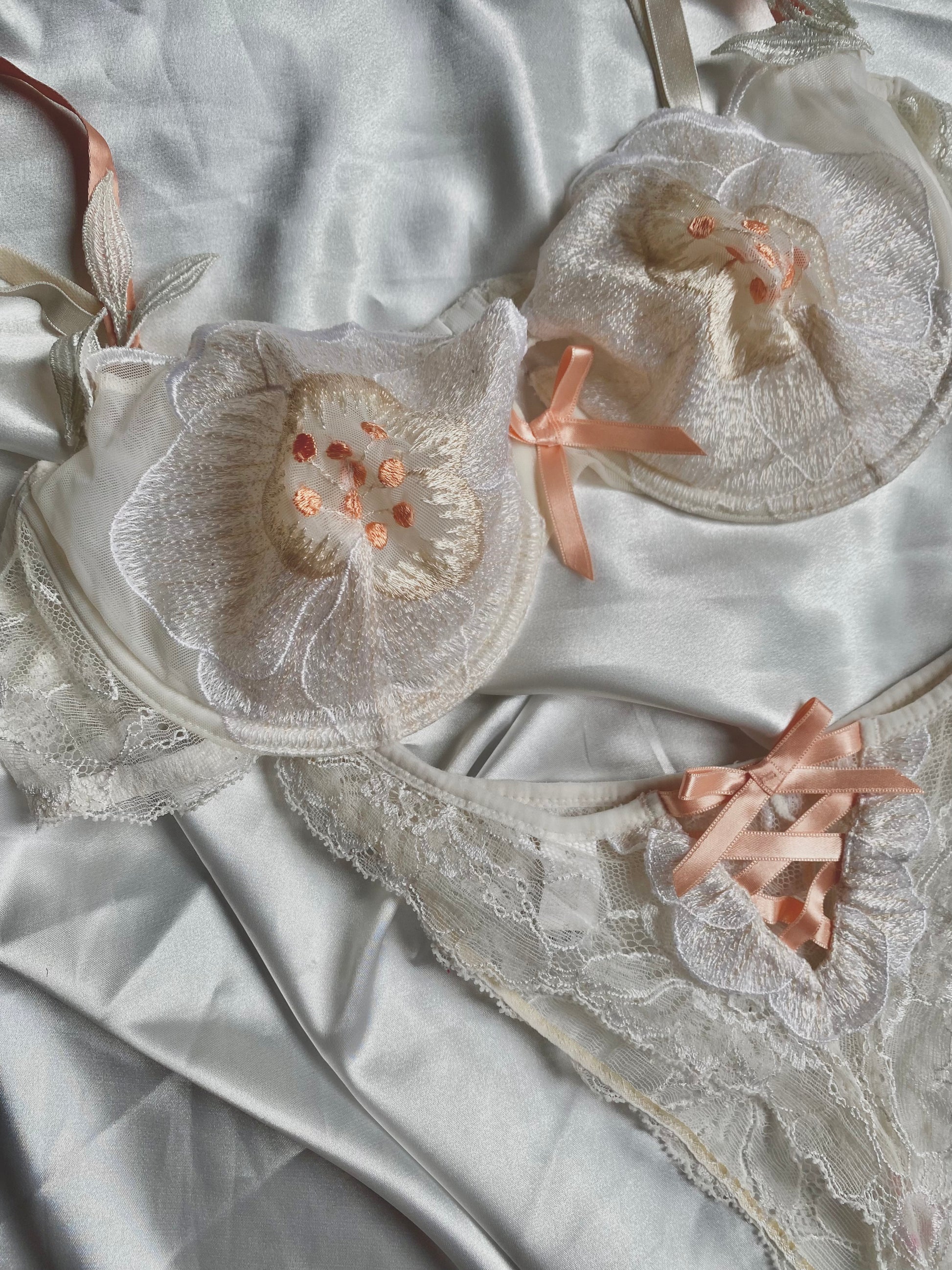 1990s Vintage but New RAVAGE Rare French Lingerie Set 34B XS/S, Deadstock  90s Lace Duet of Bralette and Hight Thongs, Beaded Embroidered -  Canada